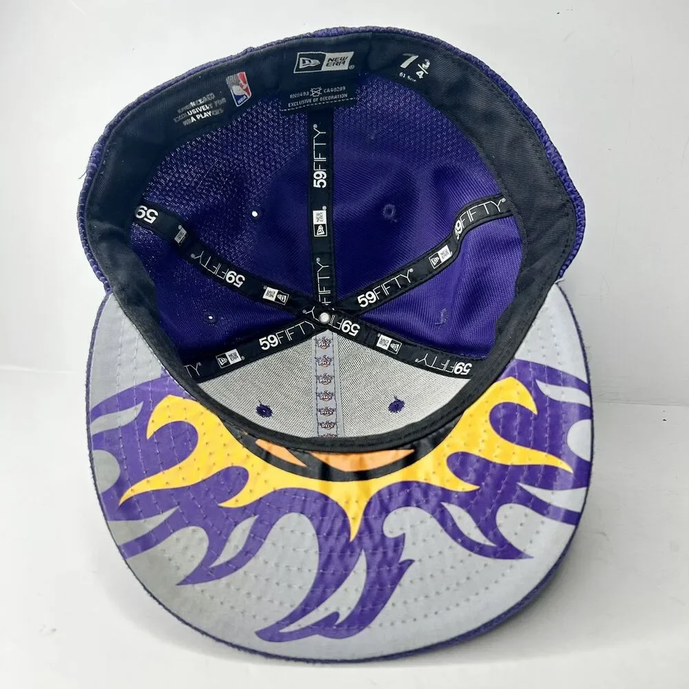 Phoenix Suns New Era 59Fifty  73/4 Fitted Hat Cap Purple Orange Flame Logo NBA